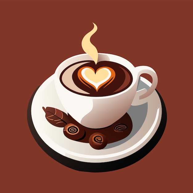 ベクトル 飲料のコーヒーハートの国際デー