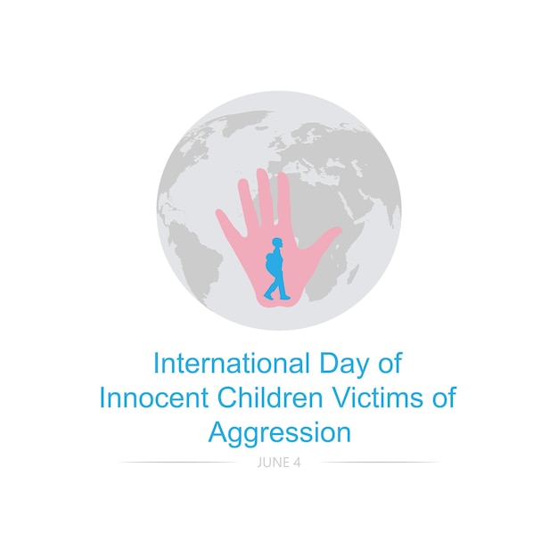 Международный день невинных детей-жертв агрессии, векторная иллюстрация.