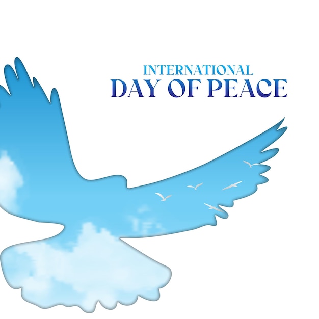 벡터 국제 평화의 날 평화의 날 비둘기