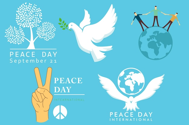 Векторная иллюстрация символов международного дня мира