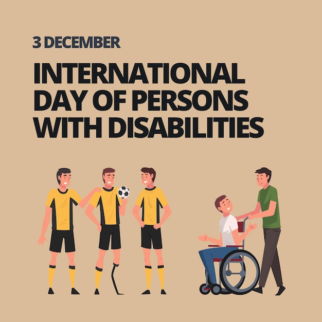 ベクトル 国際障害者デー idpd は毎年 12 月 3 日に祝われます。