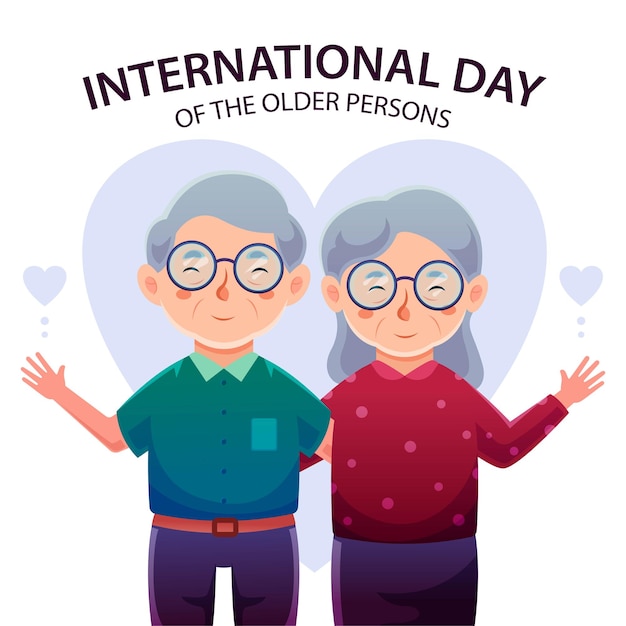 Вектор Международный день пожилых людей дизайн векторной иллюстрации для плакатов