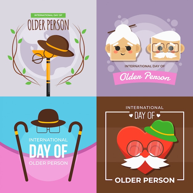 International day of older person illustration