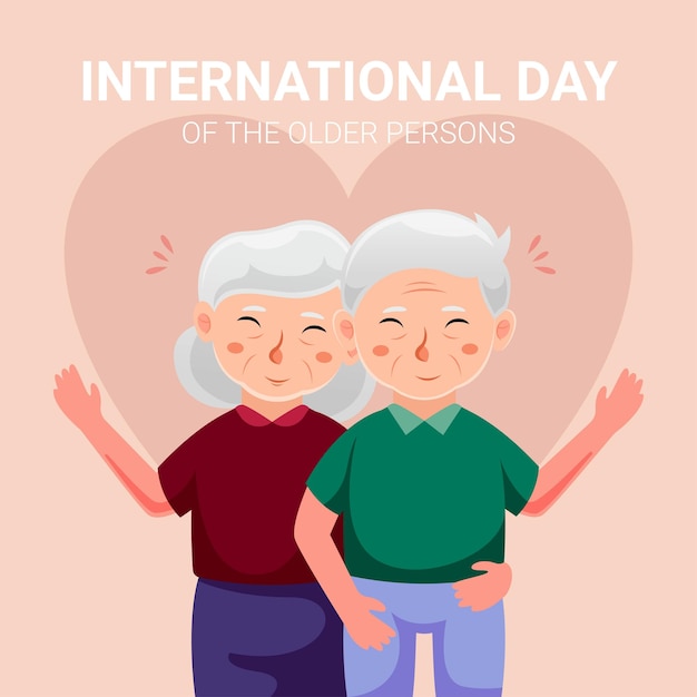 Vector international day of the older persons vector illustration design for posters cards