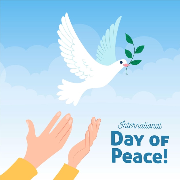 Vector international day of peace hand-drawn