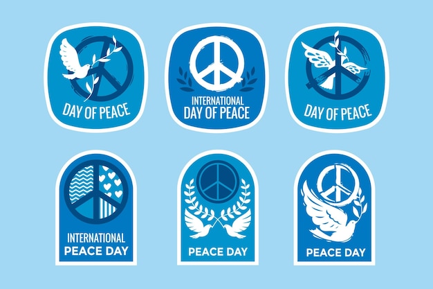 Vector international day of peace labels