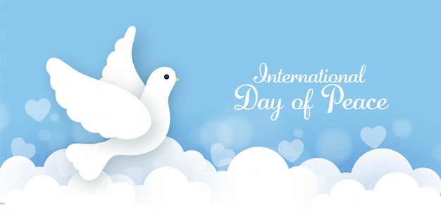 Vector international day of peace in paper cut style.