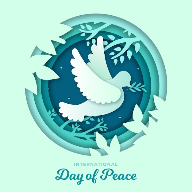 International day of peace in paper style