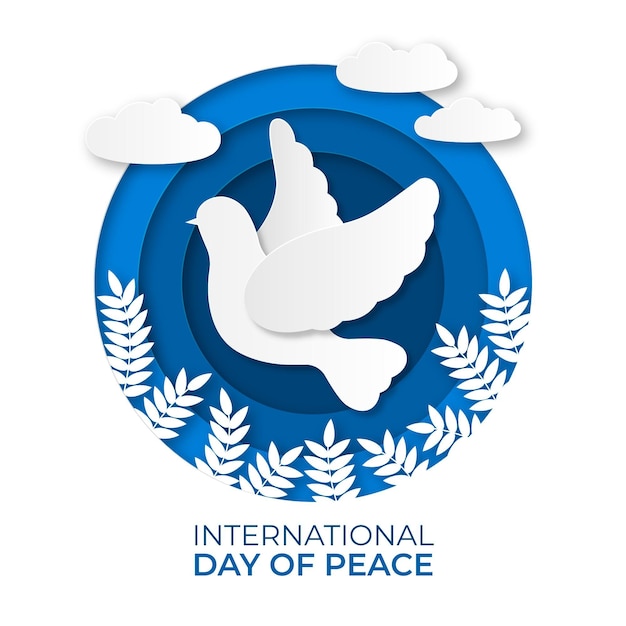 International day of peace in paper style