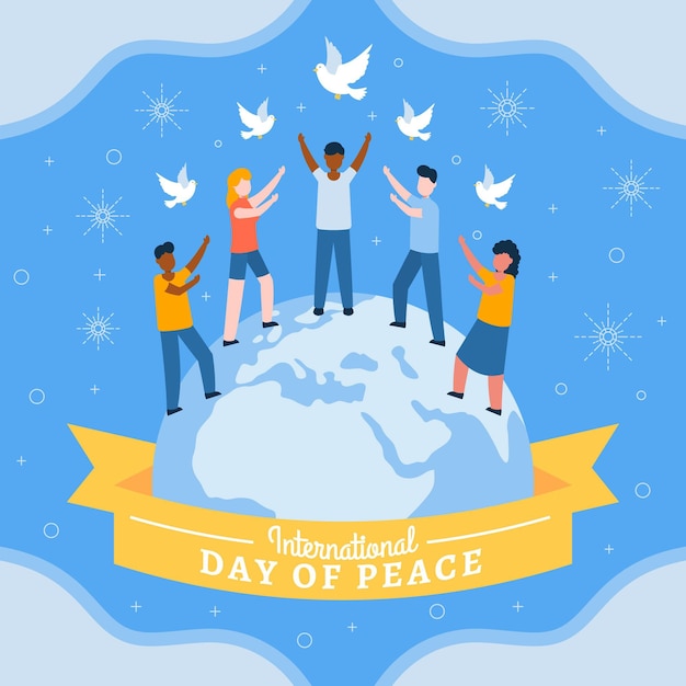 Vector international day of peace with people