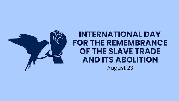 Vector international day for the remembrance of the slave trade and its abolition bird try to free