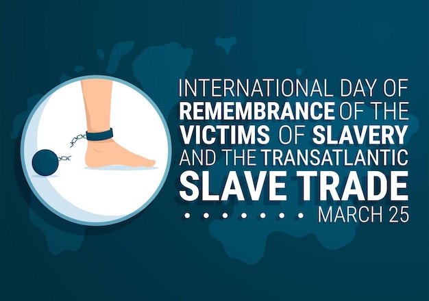 International Day of Remembrance of the Victims of Slavery and Slave Trade Hand Drawn Illustration