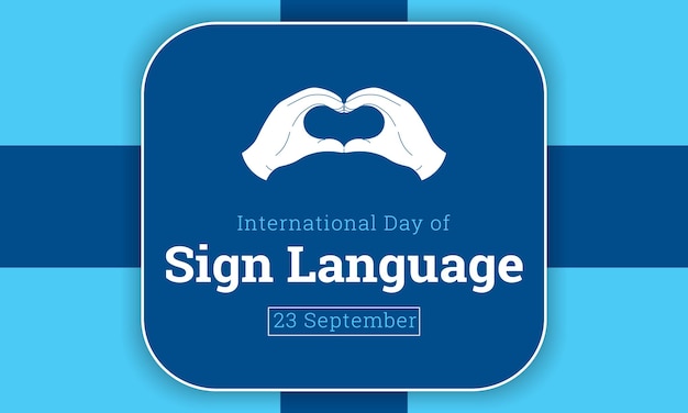 International Day Sign Language Poster Vector Illustration