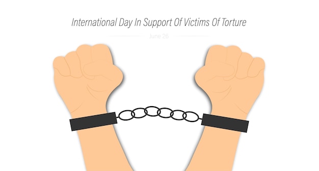 international day in support of victims of torture, vector illustration.