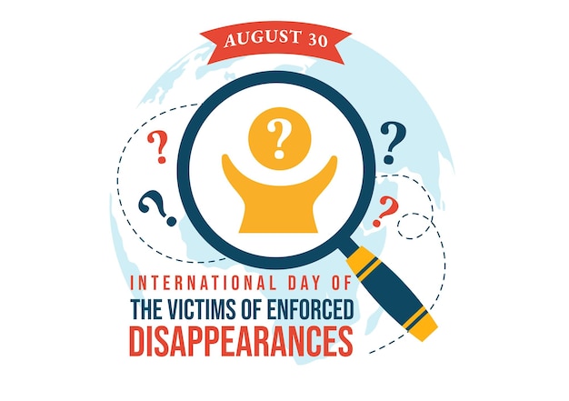 International Day of the Victims of Enforced Disappearances Illustration with Missing Person