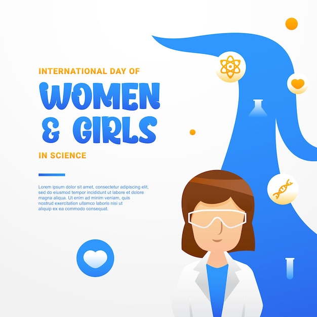 International Day Of Women And Girls In Science Design Vector