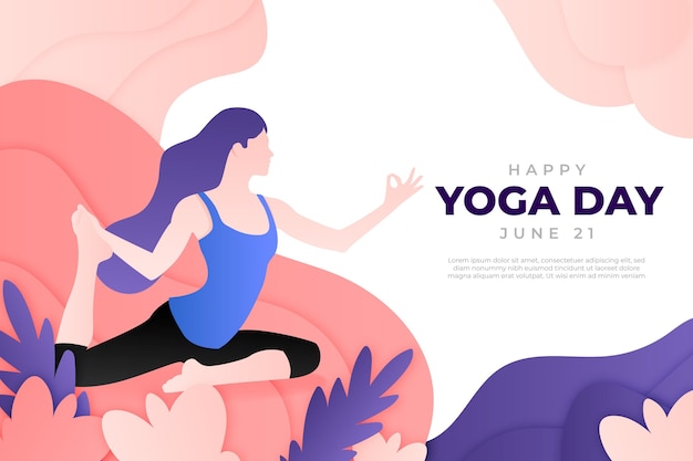 International day of yoga background in paper style