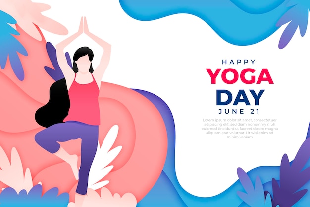 International day of yoga in paper style