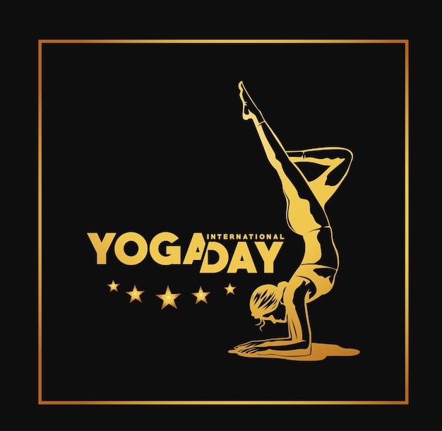 International Day of Yoga Woman Silhouette Vector illustration