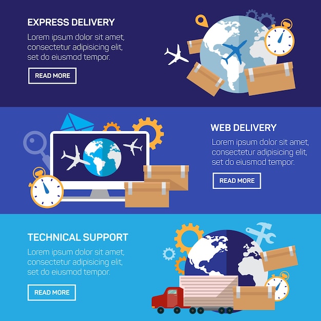 Vector international delivery and worldwide postage
