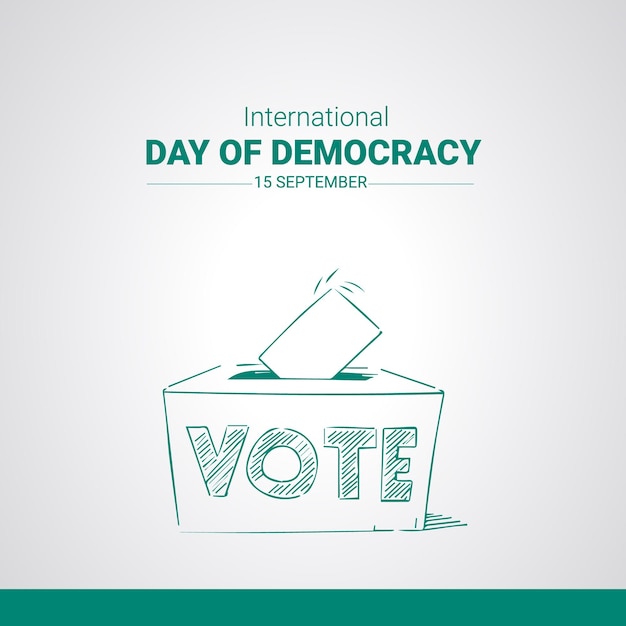 Vector international democracy day vote box free vector