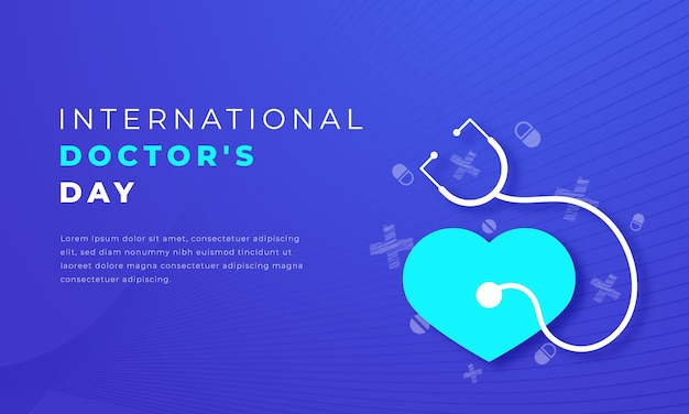 International doctor39s day stile tagliato su carta vector design illustrazione per lo sfondo poster banner