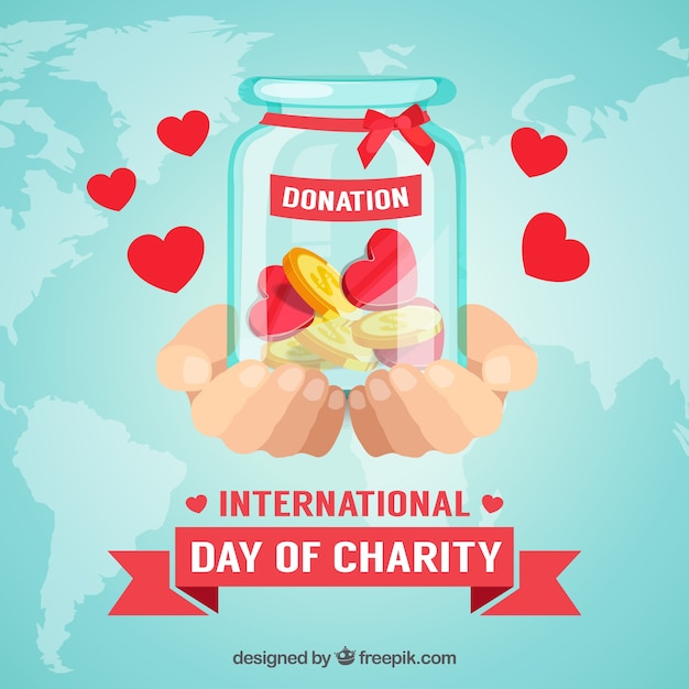 Vector international donations on the day of charity