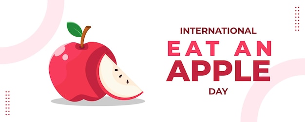 International eat an apple day il 16 settembre banner background banner orizzontale template design