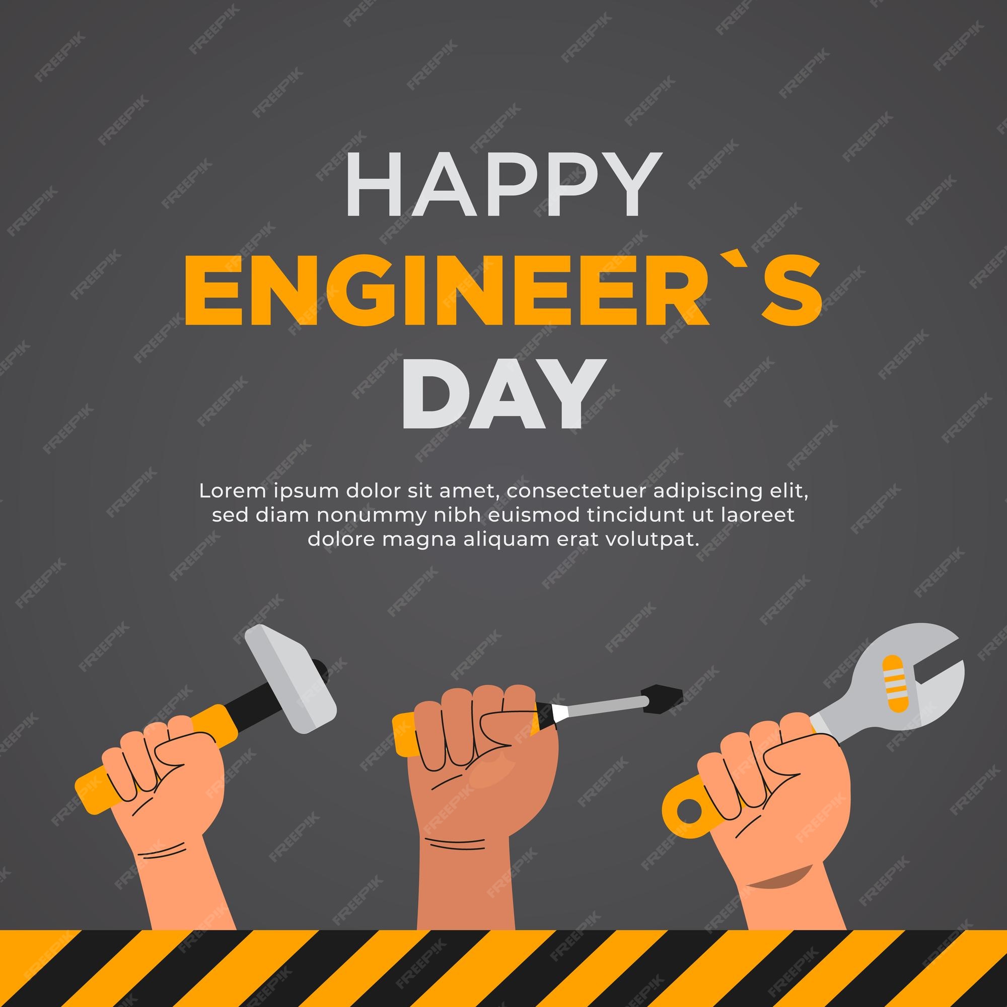 Premium Vector International engineers day celebration, happy