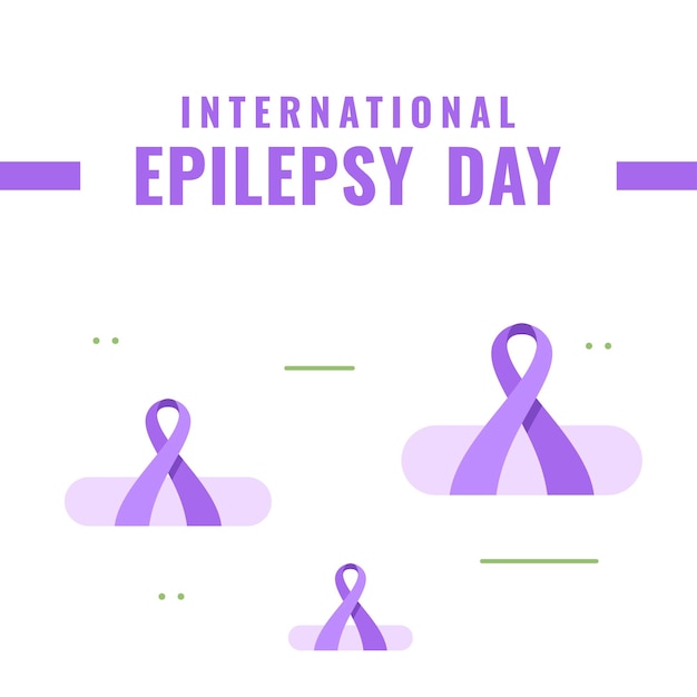 Vector international epilepsy day background with ribbon