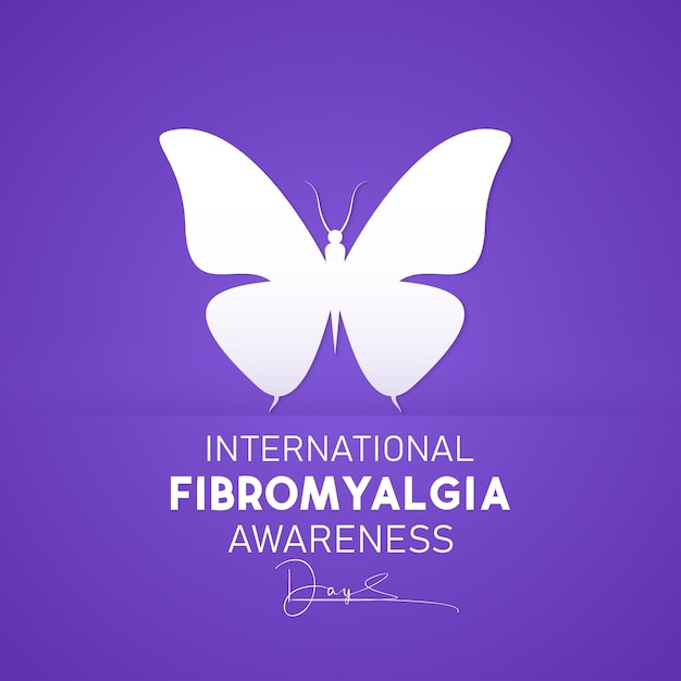 Vettore giornata internazionale di sensibilizzazione sulla fibromialgia 12 maggio illustrazione vettoriale sul tema della fibromialgie mondiale