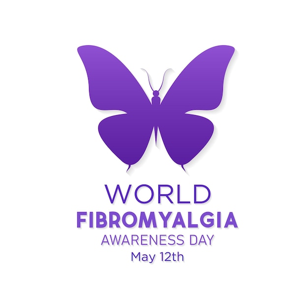 Vettore giornata internazionale di sensibilizzazione sulla fibromialgia 12 maggio illustrazione vettoriale sul tema della fibromialgie mondiale