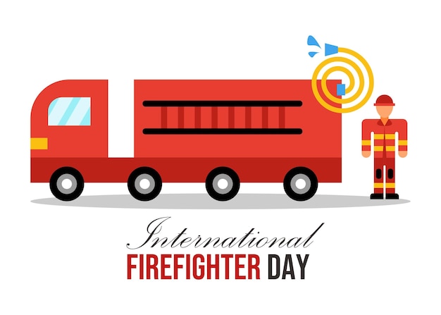 Vector international firefighter day