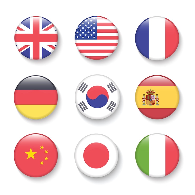 Vector 국제 국기 원 벡터 디자인 elemant 그림에서 설정