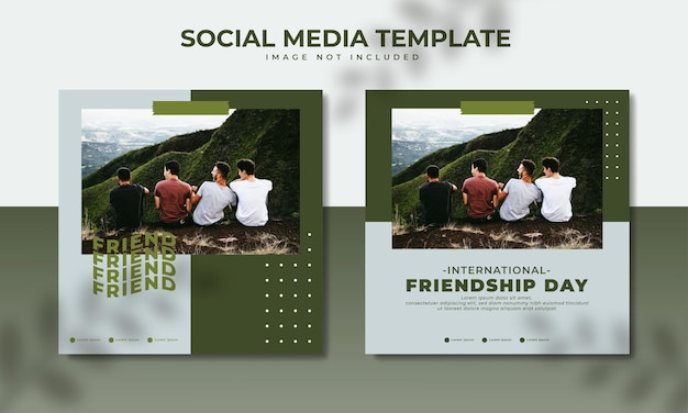 International friendship day design for social media post