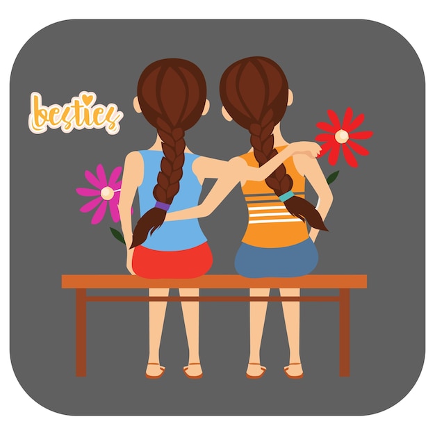 Vector international friendship day happy friendship day bestie attractive design