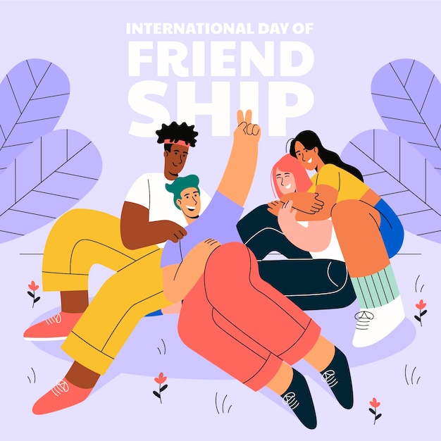 International friendship day illustration