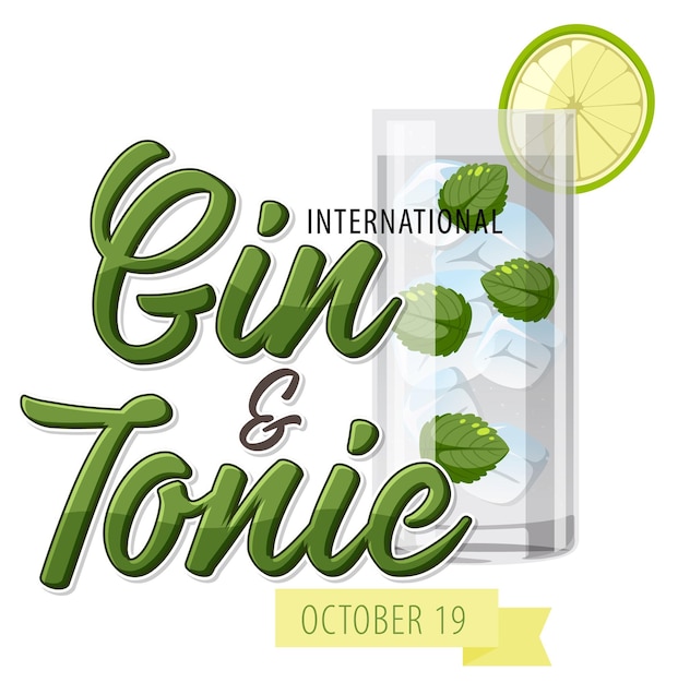 international gin and tonic day banner design