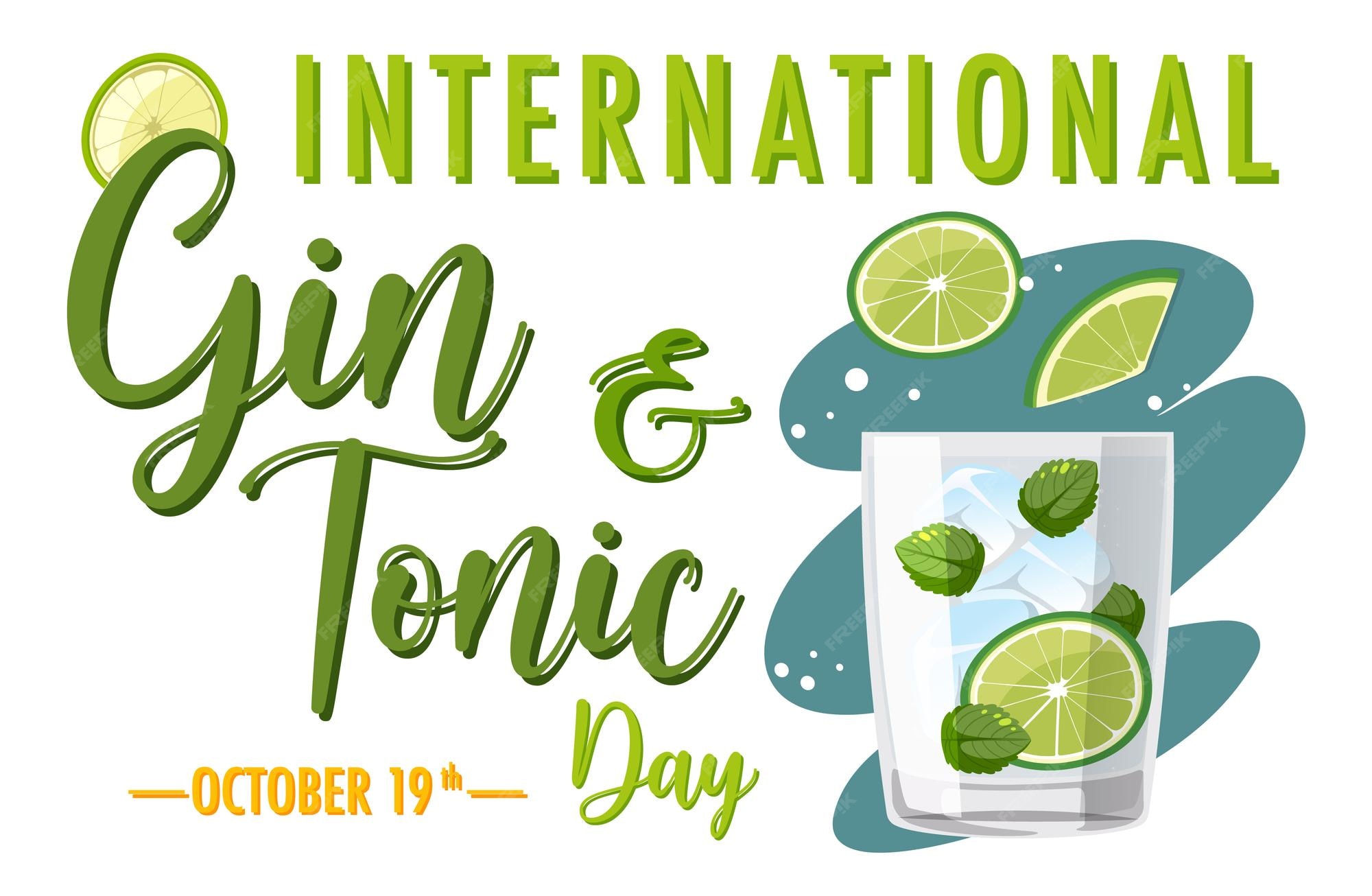 Premium Vector International gin and tonic day banner