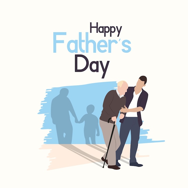 International happy father's day illustration help father background vector template sunset enjoy