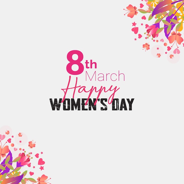 international happy women's day celebration gradient card template Design