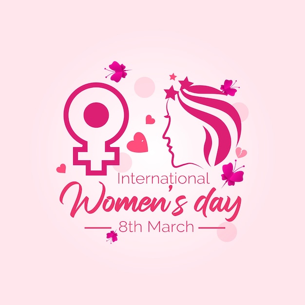 국제 행복한 여성의 날 축하 그라데이션 카드 템플릿 디자인