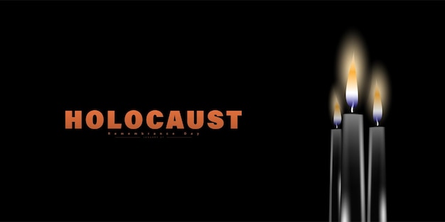 Vector international holocaust remembrance day poster, january 27. world war ii remembrance day.