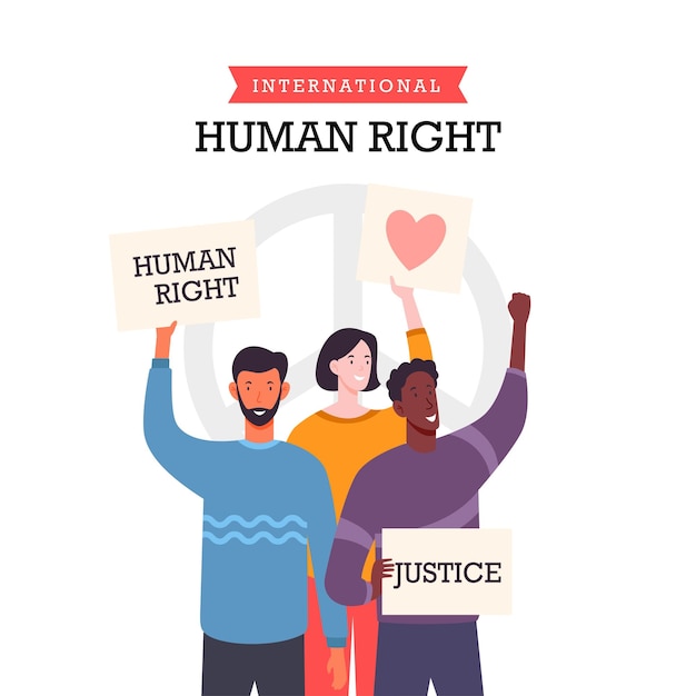 Vector international human right day background design template