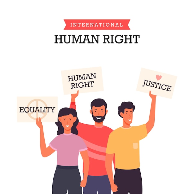 Вектор Шаблон дизайна фона международного дня прав человека