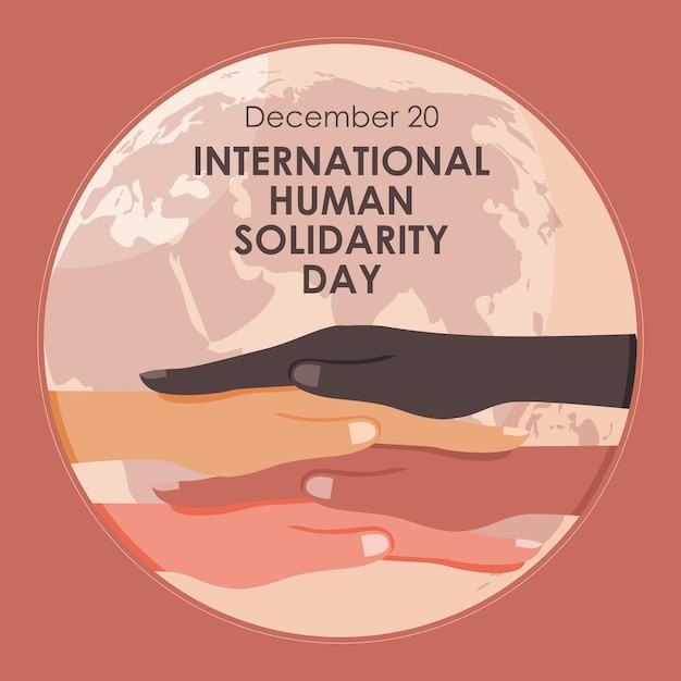 Vector international human solidarity day poster template flat design