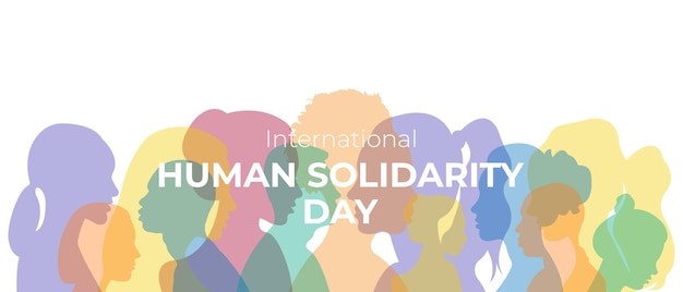 International Human Solidarity DayVector illustration with silhouettes of men and women
