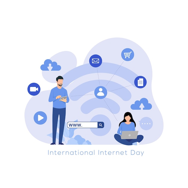 International internet day illustration concept