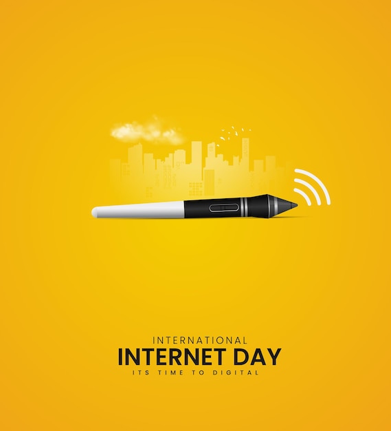 International internet day internet day creative concept 3d illustration