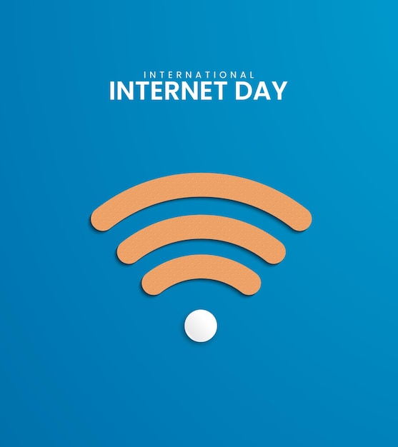 Vector international internet day wifi signal icon creative internet day design for social media banner